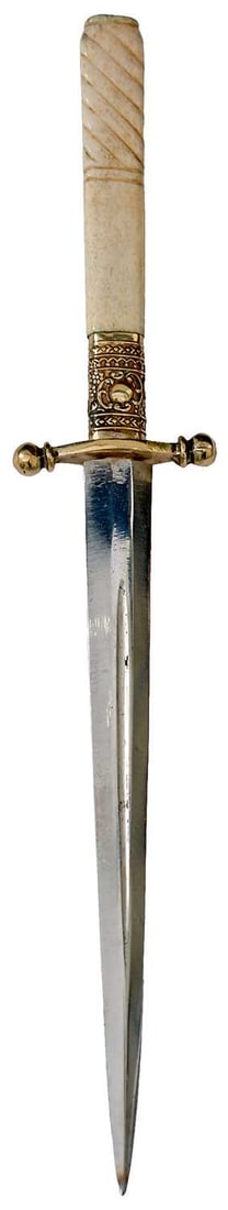 A FREDERICK WALTER JAMES CUTLERY HANDLE BOWIE KNIFE, (1 of 9)