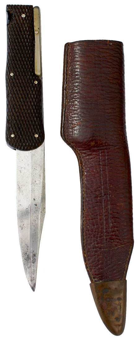 AN EARLY 20TH CENTURY FOLDING BOWIE KNIFE, (1 of 10)