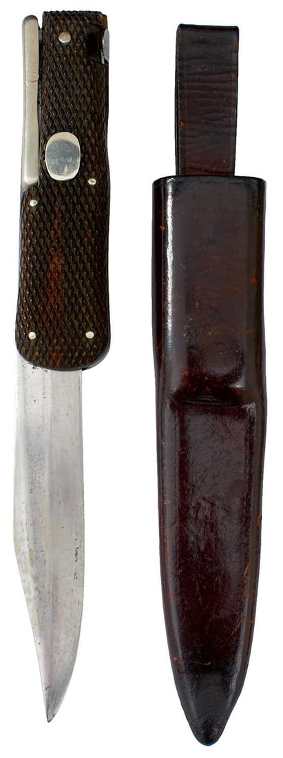 A NEEDHAM BROTHERS FOLDING BOWIE KNIFE, (1 of 10)