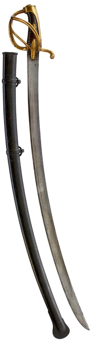 OF WATERLOO INTEREST - A FRENCH AN XI LIGHT CAVALRY TROOPER'S SWORD OR SABRE, (1 of 20)