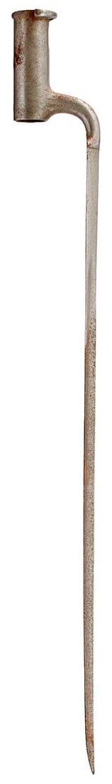 A BRITISH SOCKET BAYONET,: probably for the Pattern 1842 musket, one with 47cm triangular section blade, the other of 42cm. (2)