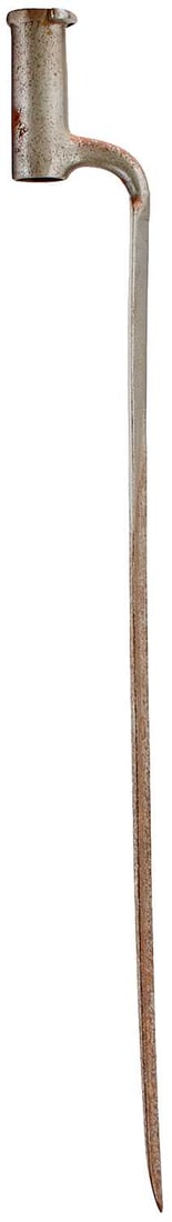A BRITISH SOCKET BAYONET,: probably for the Pattern 1842 musket, 47cm blade, together with two socket bayonets for the Pattern 1853 rifle, 42cm and 44.5cm. (3)