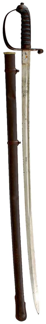 A HOUSE HOLD CAVALRY PRESENTATION SWORD,: 81.25cm curved fullered blade, sharpened for use, etched with a presentation panel, CHARLES BLOODWORTH FROM CORPORAL MAJOR MCPHERSON R.H.GDS 1885, modified 1854 pattern hilt, wire bound fishskin grip,