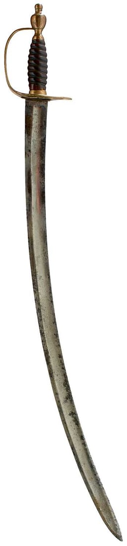 A GEORGIAN NAVAL OFFICER'S SLOTTED HILT HANGER OR SWORD, (1 of 14)