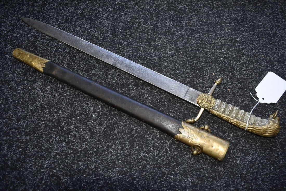 AN 1879 PATTERN BRITISH NAVAL DIRK, - 7