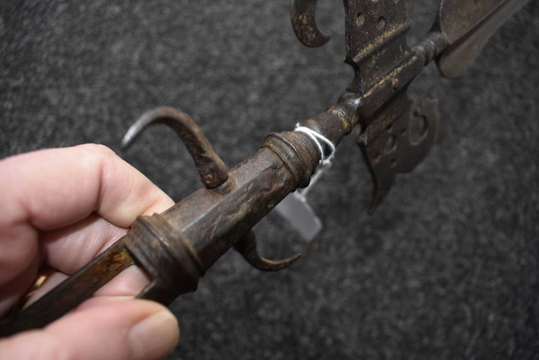 A SPONTOON OR HALBERD HEAD, - 13