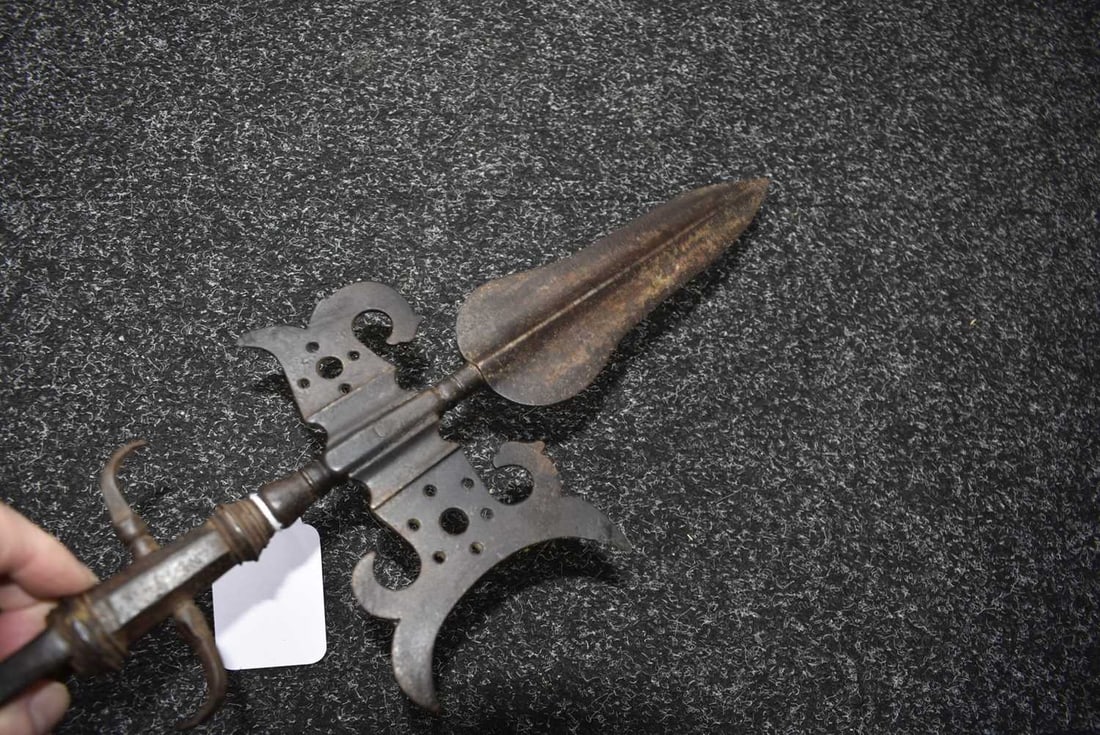 A SPONTOON OR HALBERD HEAD, - 4