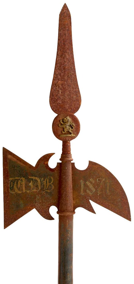 A BRACE OF 18TH CENTURY BRITISH SERGEANT'S HALBERDS, (1 of 6)