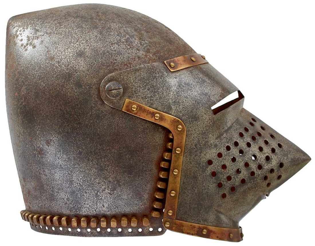 A GOOD COPY OF A BASCINET IN THE 15TH CENTURY STYLE, (1 of 7)