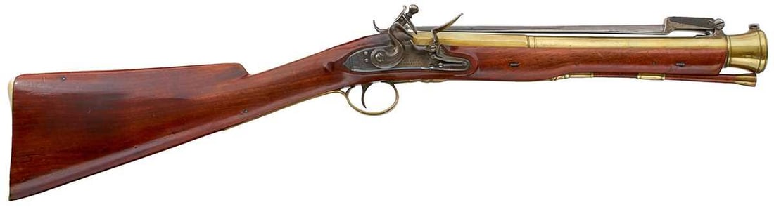 A FLINTLOCK BAYONET BLUNDERBUSS BY MABSON & LABRON, (1 of 16)