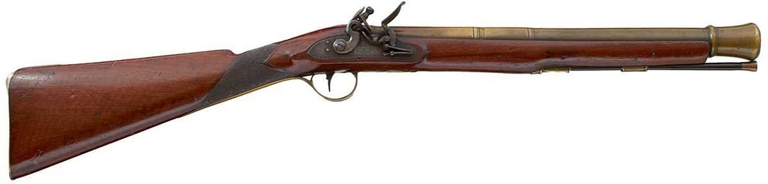 A FLINTLOCK BLUNDERBUSS BY WILKINSON OF BRISTOL, (1 of 15)
