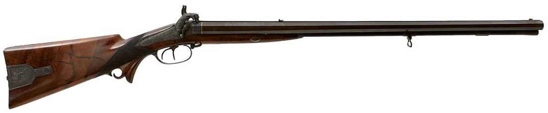 AN 18-BORE DOUBLE BARRELLED PERCUSSION SPORTING RIFLE BY TANNER & SON OF HANNOVER FROM THE ROYAL (1 of 13)