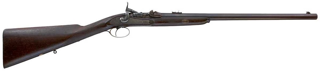 A RARE .577 CALIBRE MABBUTT & MATTHEW PATENT BREECH LOADING SPORTING RIFLE, (1 of 12)