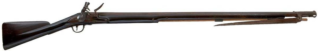 A .750 CALIBRE INDIA SHIP STORE FLINTLOCK SERVICE MUSKET BY RIMES c1753-c1770, (1 of 17)