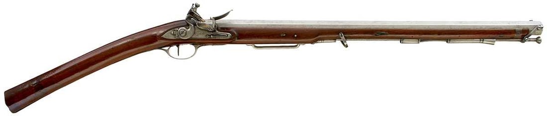 A VERY RARE 25-BORE FLINTLOCK RIFLED SADDLE CARBINE BY ROBERT WOGDON (1 of 19)
