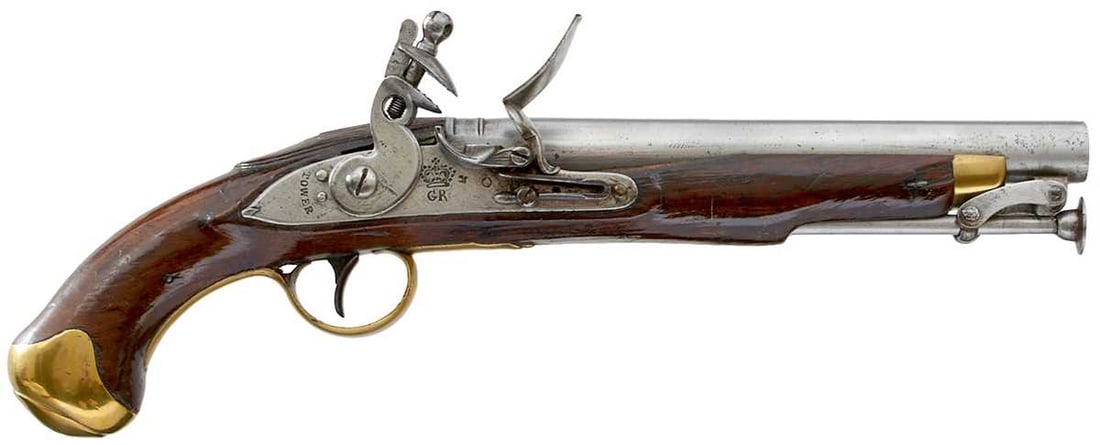 A .650 CALIBRE FLINTLOCK NEW LAND PATTERN SERVICE PISTOL, (1 of 15)