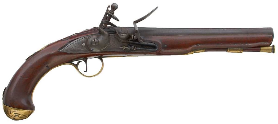 A 22-BORE FLINTLOCK HOLSTER OR COACHING PISTOL BY THOMAS RICHARDS, (1 of 20)