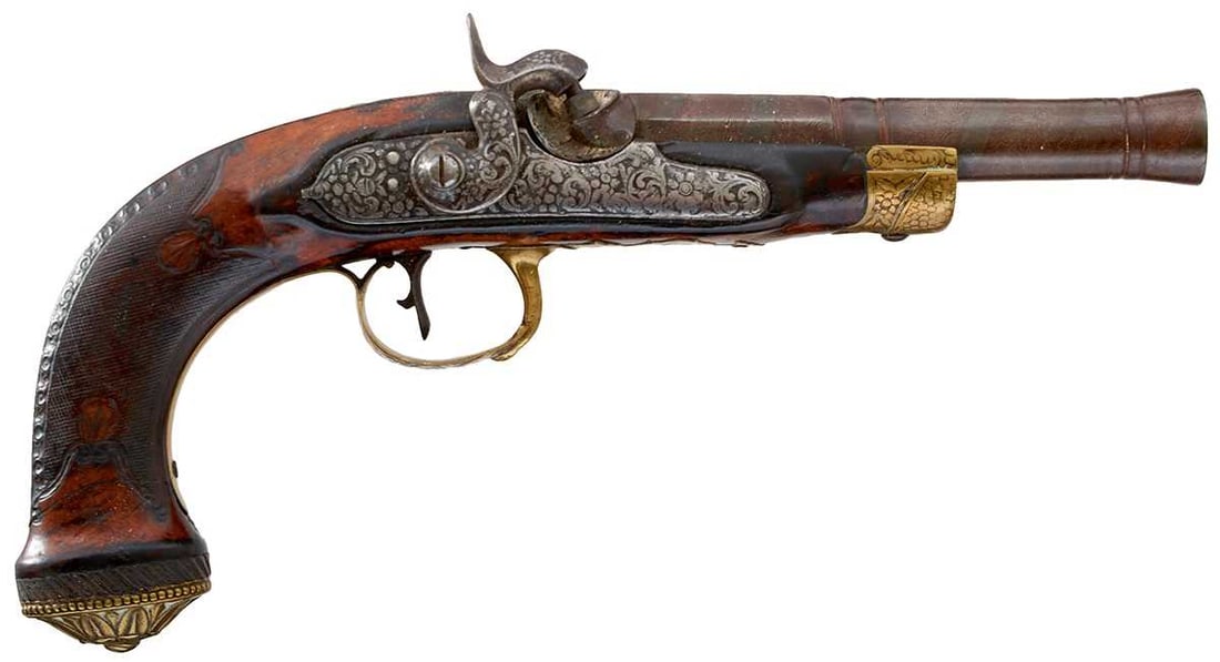 A 25-BORE PERCUSSION CONTINENTAL BLUNDERBUSS PISTOL, (1 of 20)