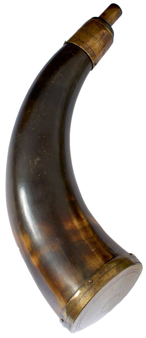 A CANADIAN POWDER HORN, (1 of 8)