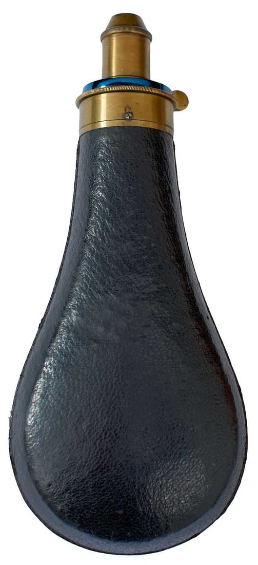 A BARTRAM RIFLE POWDER FLASK, (1 of 8)