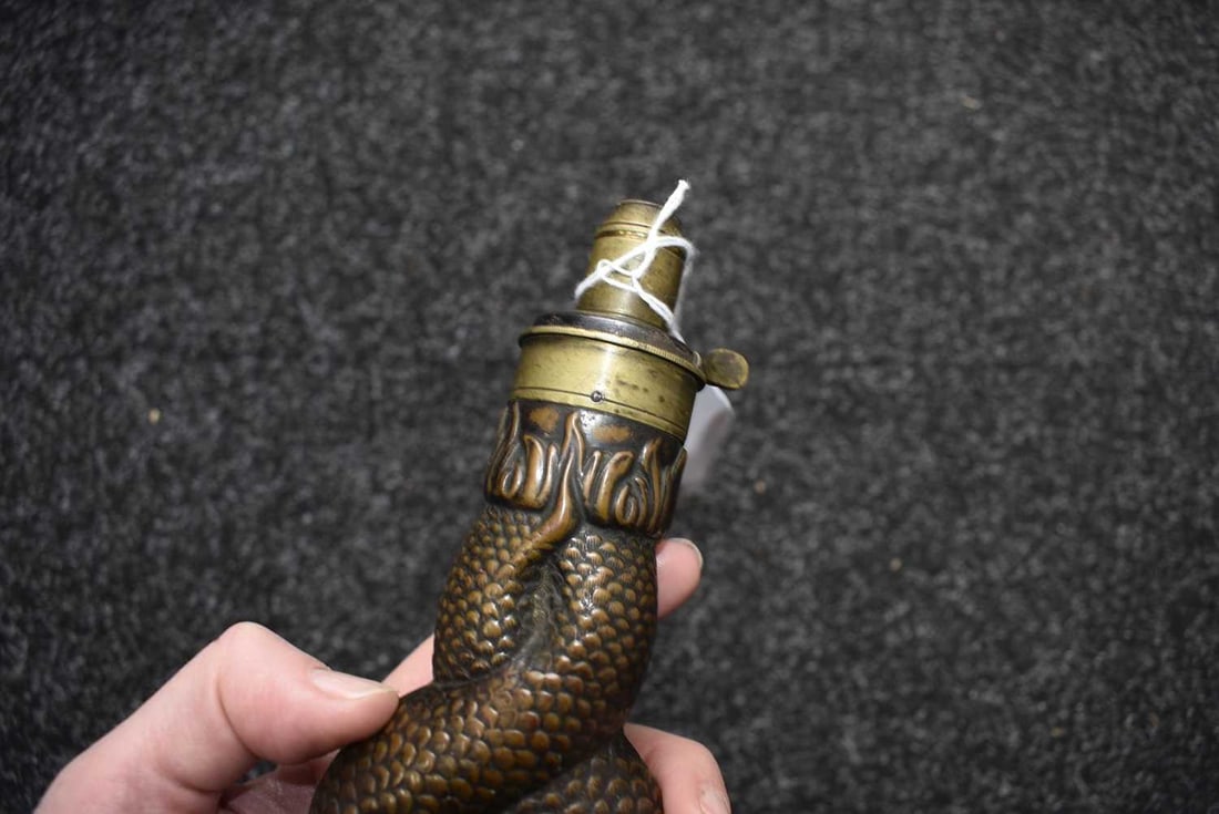 A LARGE SIZED DOLPHIN FLASK BY BARTRAM, - 3