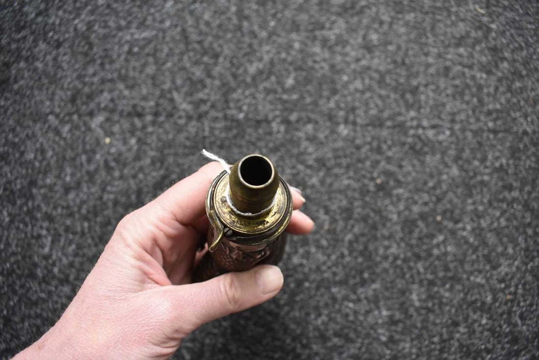 A LARGE SIZED DOLPHIN FLASK BY BARTRAM, - 5