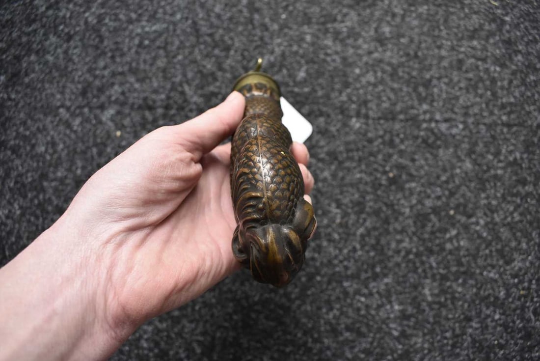 A LARGE SIZED DOLPHIN FLASK BY BARTRAM, - 8