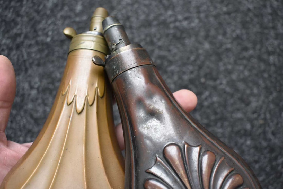 TWO LARGE SPORTING GUN FLASKS, - 4