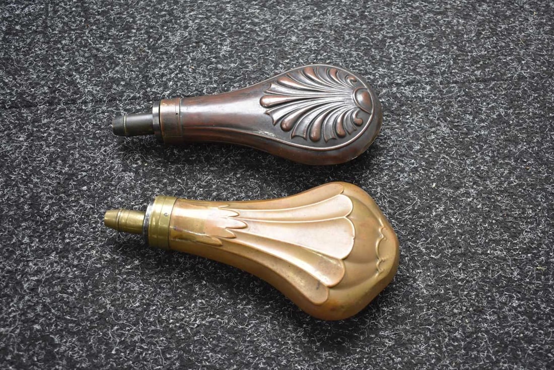 TWO LARGE SPORTING GUN FLASKS, - 6