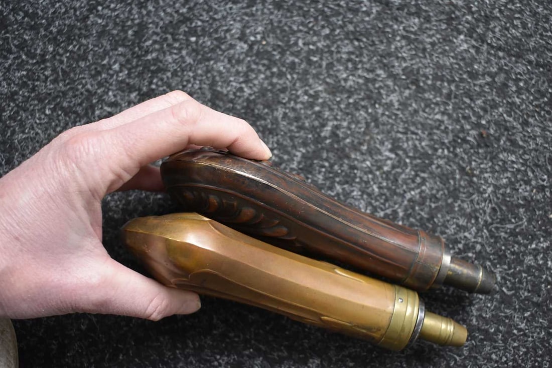 TWO LARGE SPORTING GUN FLASKS, - 7