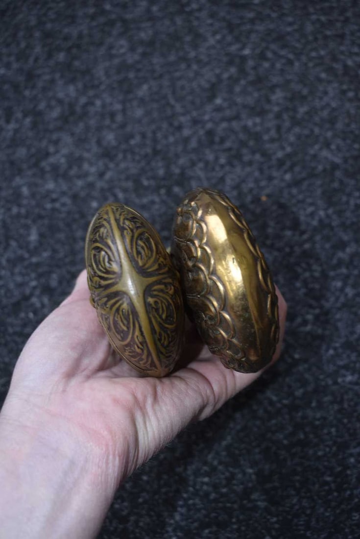 TWO EMBOSSED SPORTING GUN FLASKS, - 3