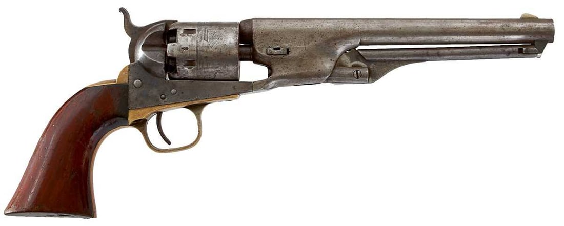 A SCARCE .36 CALIBRE PERCUSSION COLT 61 NAVY REVOLVER FOR THE AUSTRALIAN MARKET, (1 of 15)