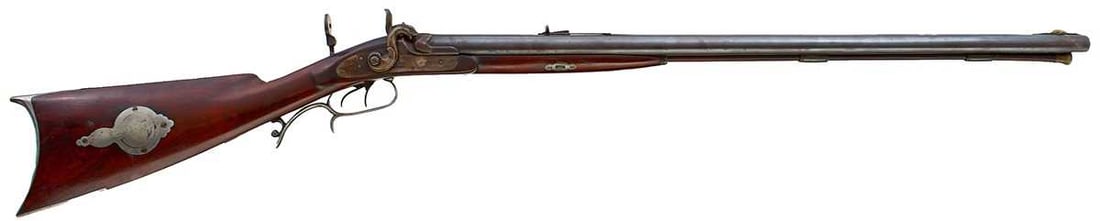 AN AMERICAN .40 CALIBRE AND 14-BORE PERCUSSION RIFLE AND SHOTGUN, (1 of 16)