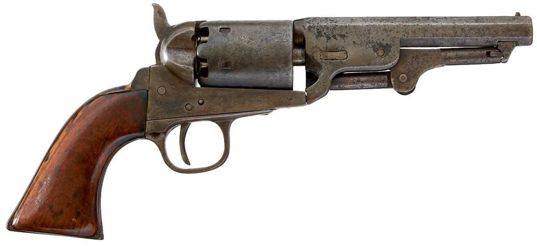 A .35 CALIBRE SIX-SHOT PERCUSSION CONTINENTAL COPY OF A COLT NAVY REVOLVER, (1 of 14)