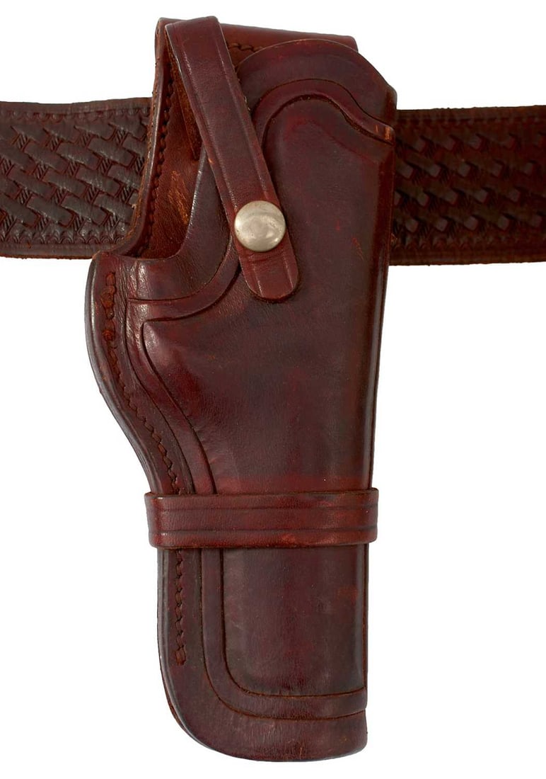 A COWBOY TYPE AMERICAN WESTERN HOLSTER AND BELT,: satamped BROWNING HANDCRAFTED MEXICO, together with two .32 shoulder or vest holsters. (3)