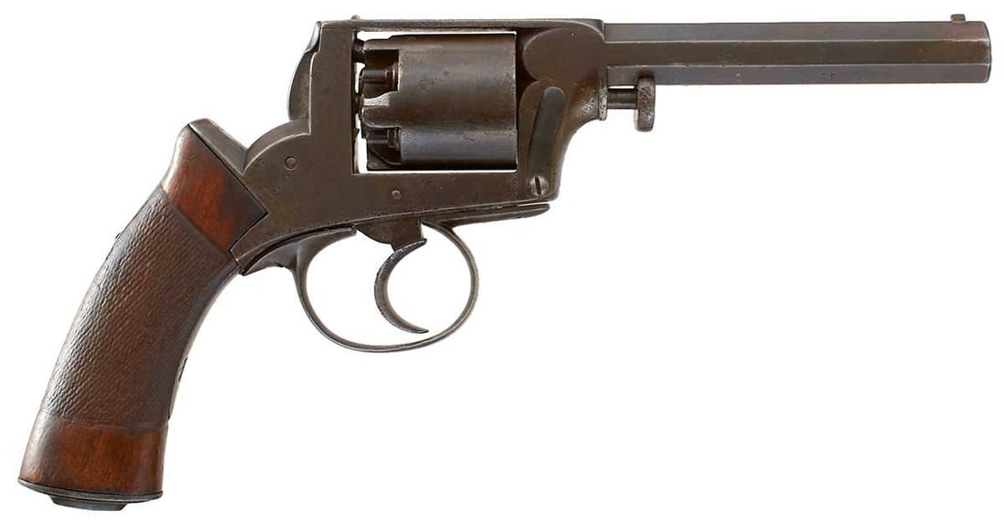 A .400 CALIBRE FIVE-SHOT PERCUSSION GERMAN MADE 51 ADAMS REVOLVER, (1 of 13)