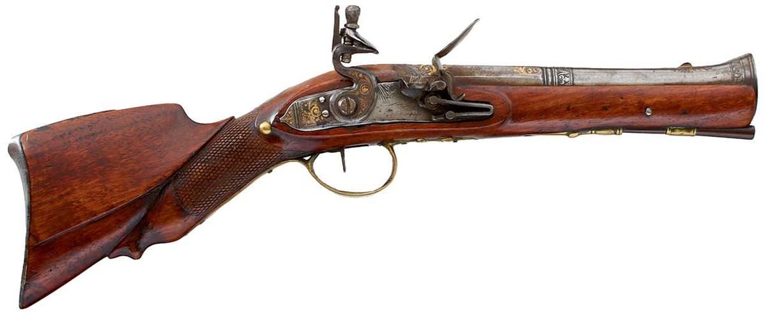 A TURKISH FLINTLOCK KNEE BLUNDERBUSS, (1 of 17)