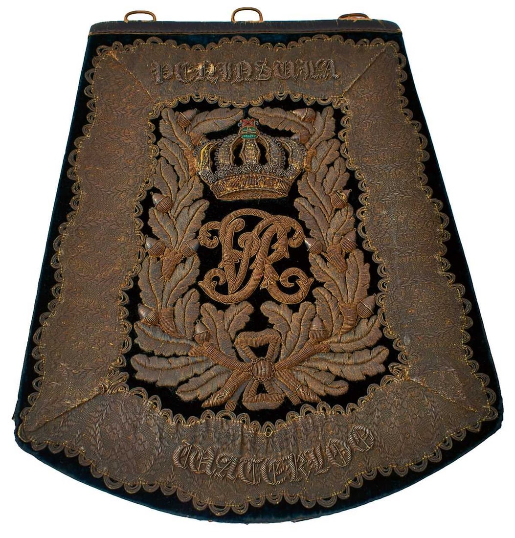 A VICTORIAN OFFICER'S SABRETACHE OF THE ROYAL DRAGOONS, (1 of 9)