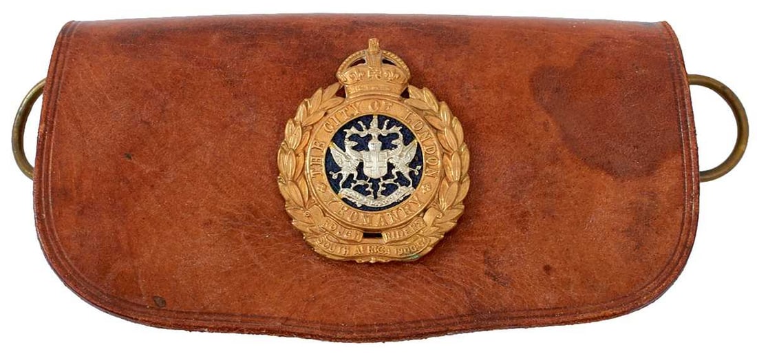 THE CITY OF LONDON IMPERIAL YEOMANRY (ROUGH RIDERS) POST 1902 UNDRESS SHOULDER BELT POUCH, (1 of 9)