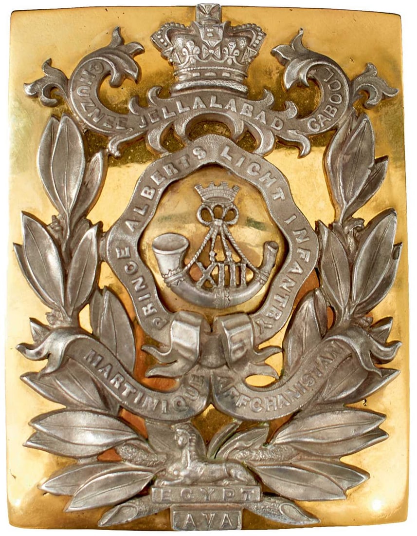 A 13TH (PRINCE ALBERT'S) SOMERSET LIGHT INFANTRY REGIMENT OFFICER'S SHOULDER BELT PLATE, (1 of 5)
