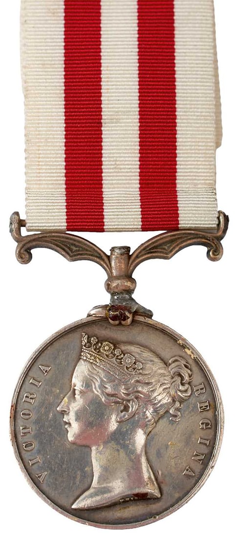 INDIAN MUTINY MEDAL 1857-59 NO CLASP,: to DR G.W. SCOTT 3RD MADRAS EUROPEANS. Renamed.