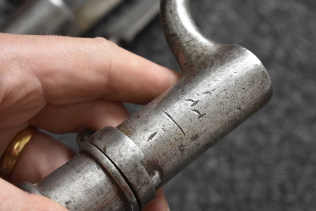 A BROWN BESS TYPE SOCKET BAYONET WITH LOCKING RING, - 9