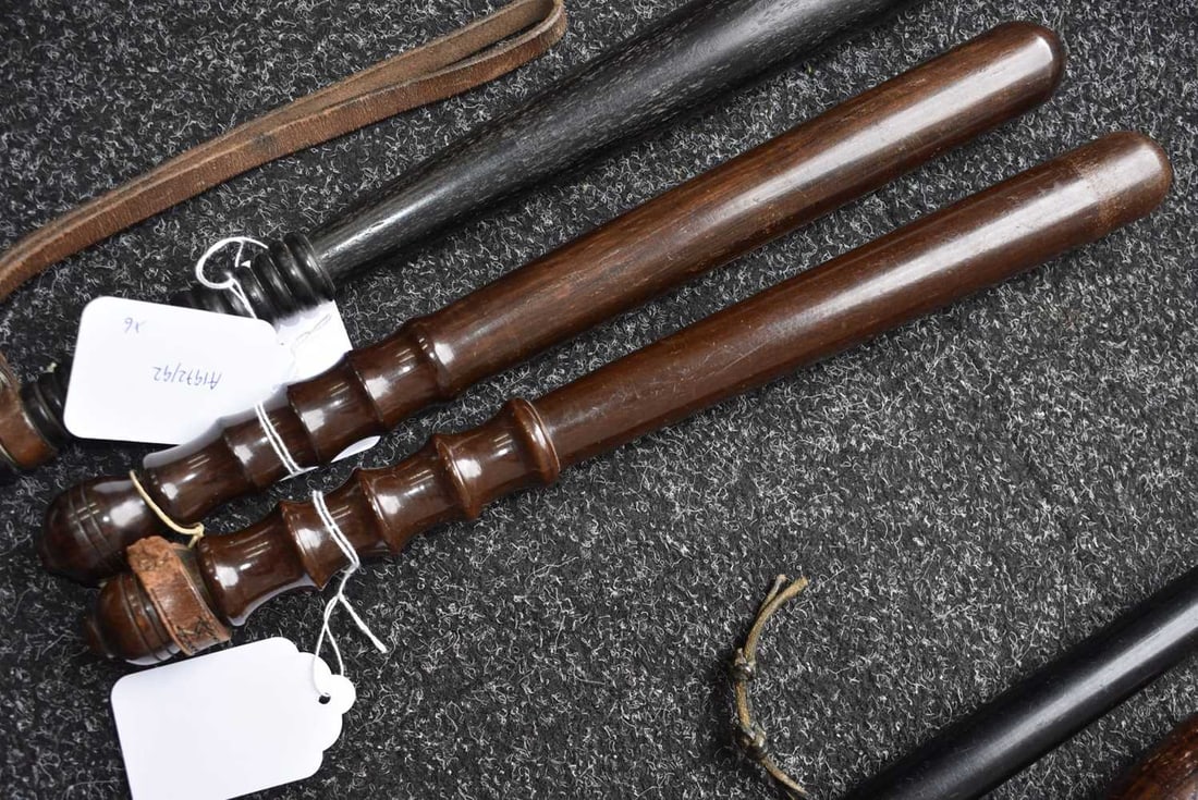 SIX VARIOUS TRUNCHEONS, - 9