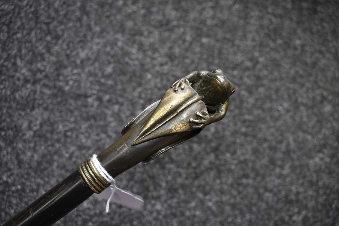 A MODERN FROG WALKING STICK, - 3