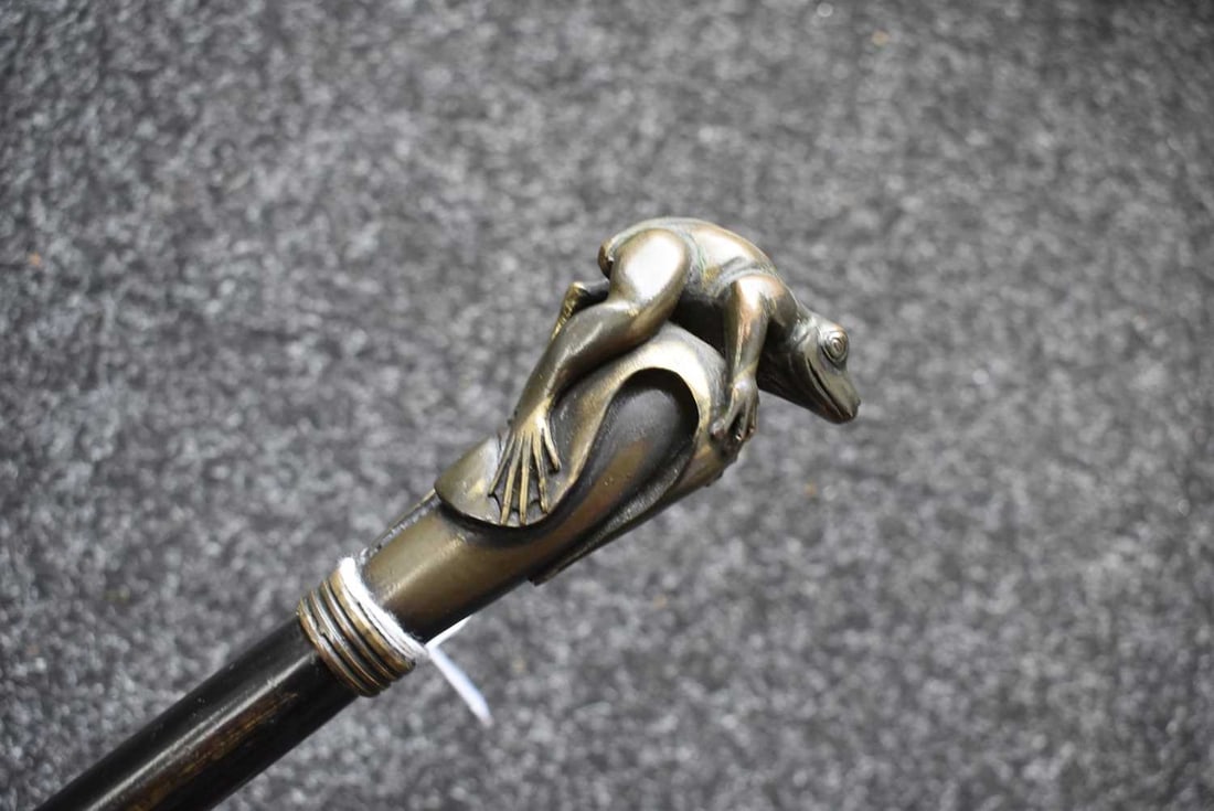 A MODERN FROG WALKING STICK, - 6