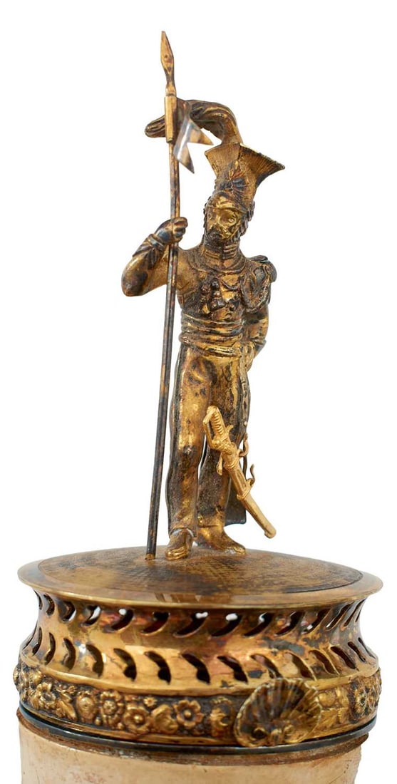 OF LANCERS INTEREST: A LARGE AND IMPRESSIVE EARLY 19TH CENTURY PRESENTATION SILVER GILT MOUNTED (1 of 20)