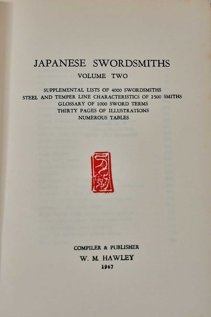 JAPANESE SWORD SMITHS BY HAWLEY, (1 of 9)