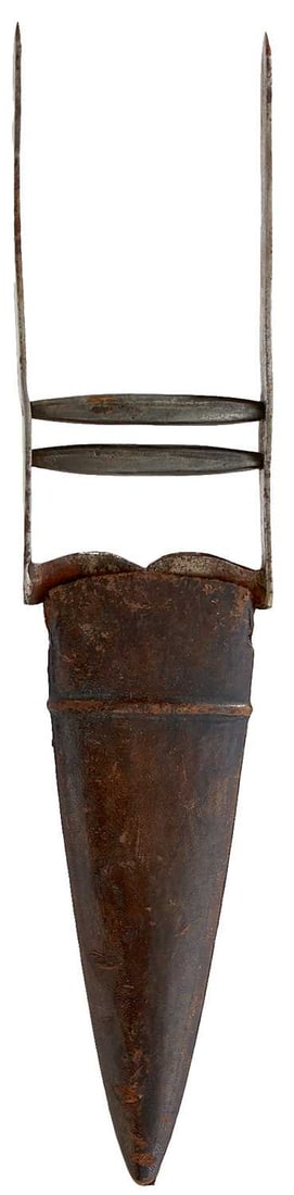 A 19TH CENTURY INDIAN KATAR OR DAGGER, (1 of 6)