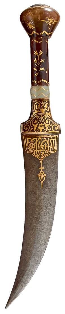AN EARLY 19TH CENTURY INDIAN DAGGER, (1 of 10)