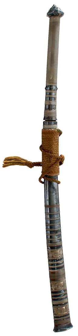 A LATE 19TH CENTURY BURMESE DHA, (1 of 10)